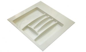 Лоток для столових приборів, пластиковий білий 500-550 мм