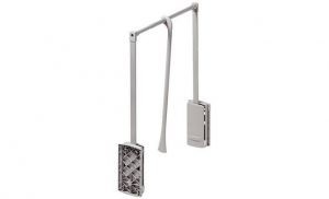 Гардеробний ліфт,10 кг,770-1200мм, нікель, колір алюміній / сірий