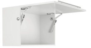 Комплект підйомника Free flap H 1.5 D 1-о сторонній, пластик/цамак, колір: сірий, лівий