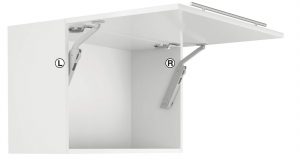 Комплект підйомника Free flap H 1.5 A 1-о сторонній, пластик, колір: сірий, лівий